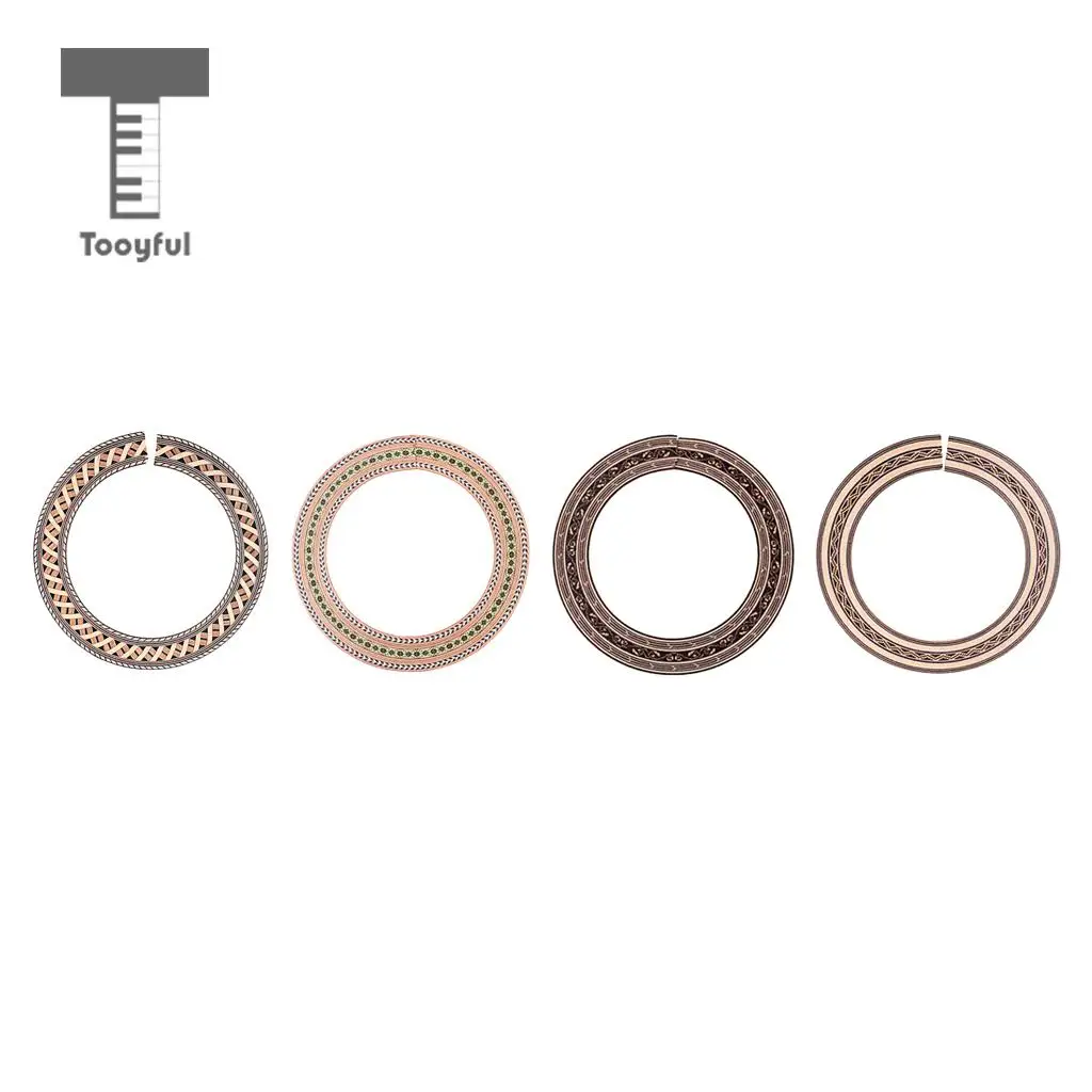 93mm Classical Guitar Natural Wood Inlaid Soundhole Ring Decal Sticker Self-adhesive for Acoustic Guitar Decal Accessories