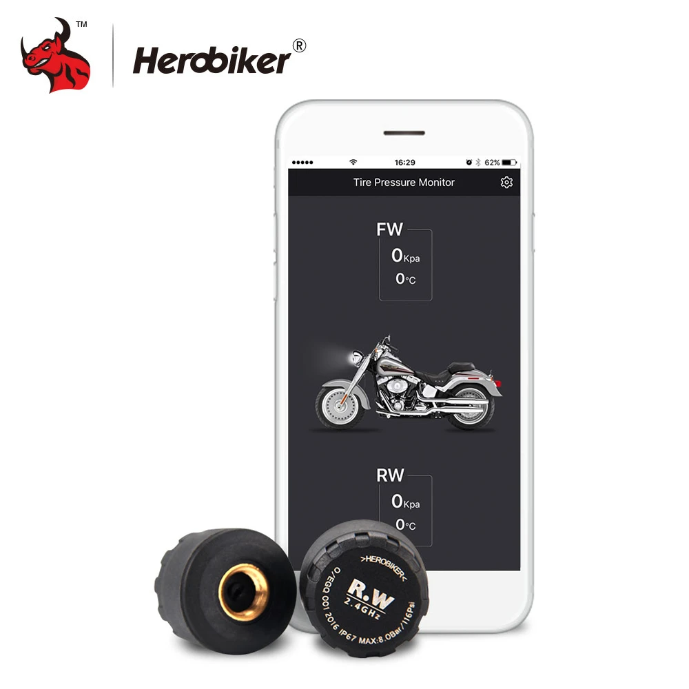 HEROBIKER オートバイ Bluetooth タイヤ空気圧監視システム TPMS 携帯電話アプリ検出 2 外部センサー|sensor sensor |sensor tpmssensor tire pressure - AliExpress