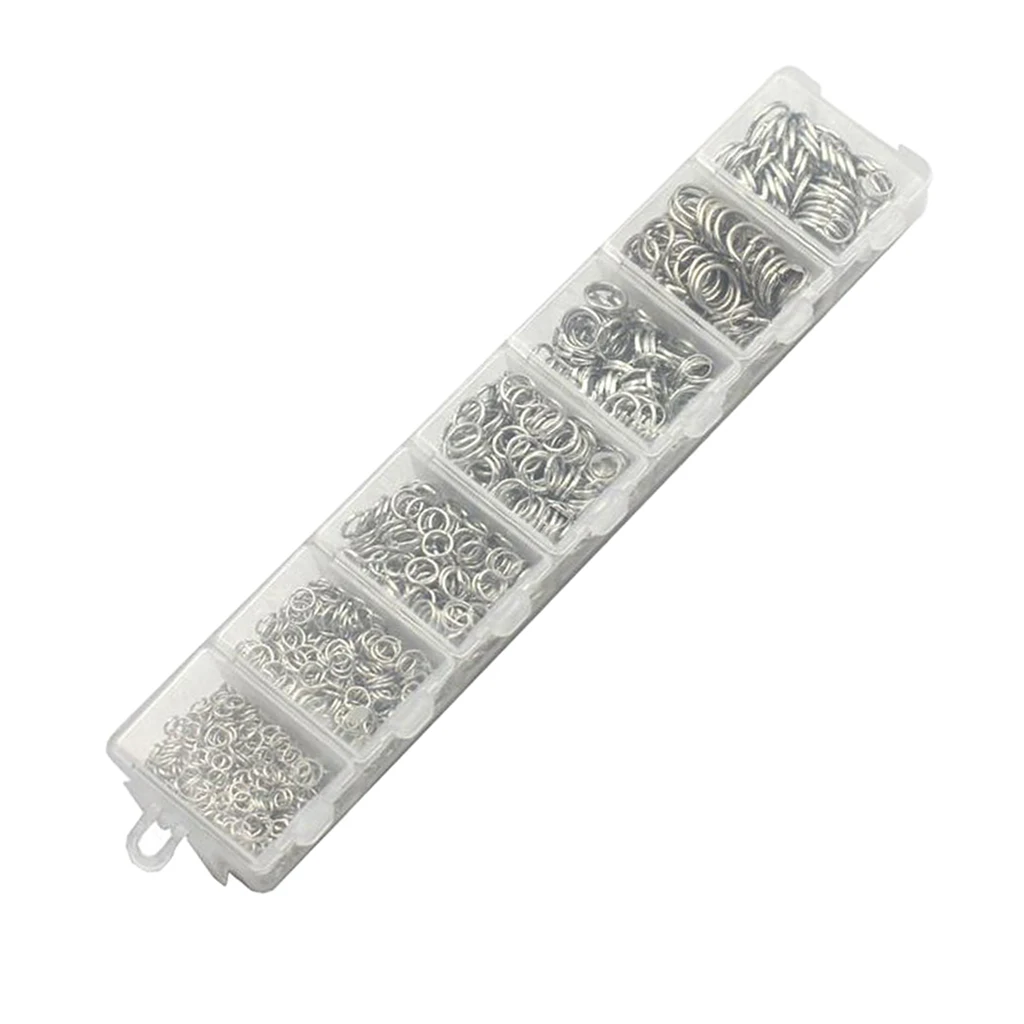 1450 Pieces 3/4/5/6/7/8/10mm DIY Jewelry Findings Single Loop Round Open Jump Rings Findings Accessories