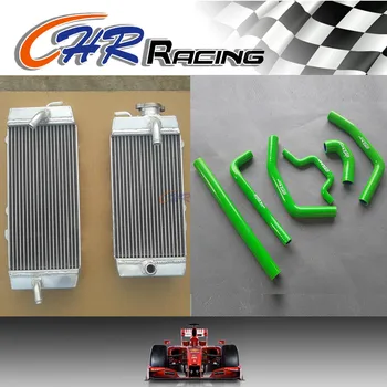 

Aluminum Radiator For KAWASAKI KX250F KXF250 KXF 250 09 10 2009 2010 + Green Silicone Hose