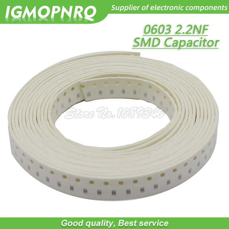 

100 шт. 2.2NF NPO точность 5% 50 в 0603 2.2N SMD толстая пленка чип многослойный керамический конденсатор