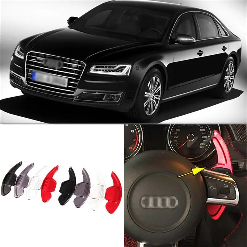 

1pair Alloy Add-On Steering Wheel DSG Paddle Shifters Extension For Audi A8