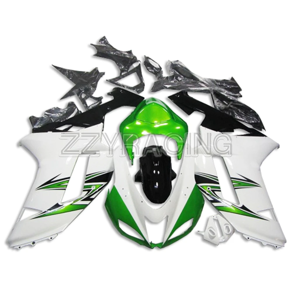 

Injection Fairings Kits for Kawasaki ZX6R 2007 2008 Year ZX-6R 07 08 Complete Motorcycle Body Kit Cowlings White Green Covers