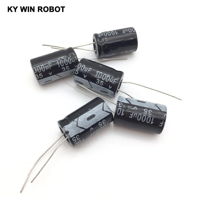 

5pcs/lot Aluminum Electrolytic Capacitor 35V/1000 UF 35V/1000UF Electrolytic Capacitor Size 13*20 mm plug-in 35V 1000UF