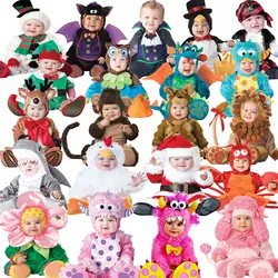 Для мальчиков и девочек Pajamasl дети пижамы детские комбинезоны Демисезонный забавная пижама в виде животного для косплея Хэллоуин Рождество