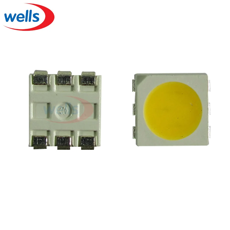

1000 pcs Warm White PLCC-6 9~12 LM 2700~2850K 5050 SMD 3-CHIPS LED Bulb Strip Light