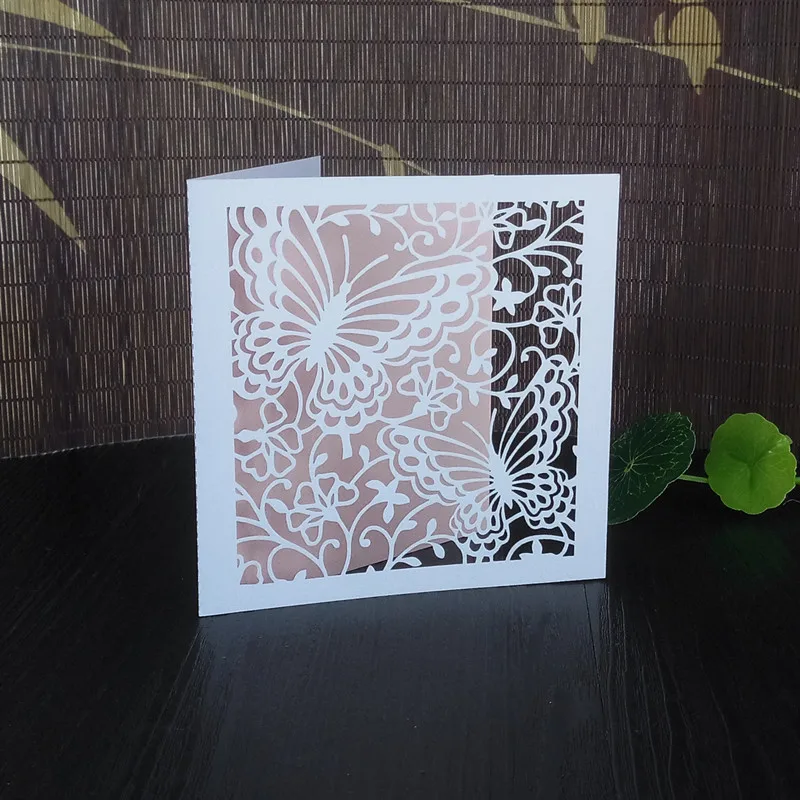 

New 48pcs Luxury Flora Laser Cut 12X12CM Wedding Invitations Card Elegant Wedding Event Party Wedding Decoration 6ZH17