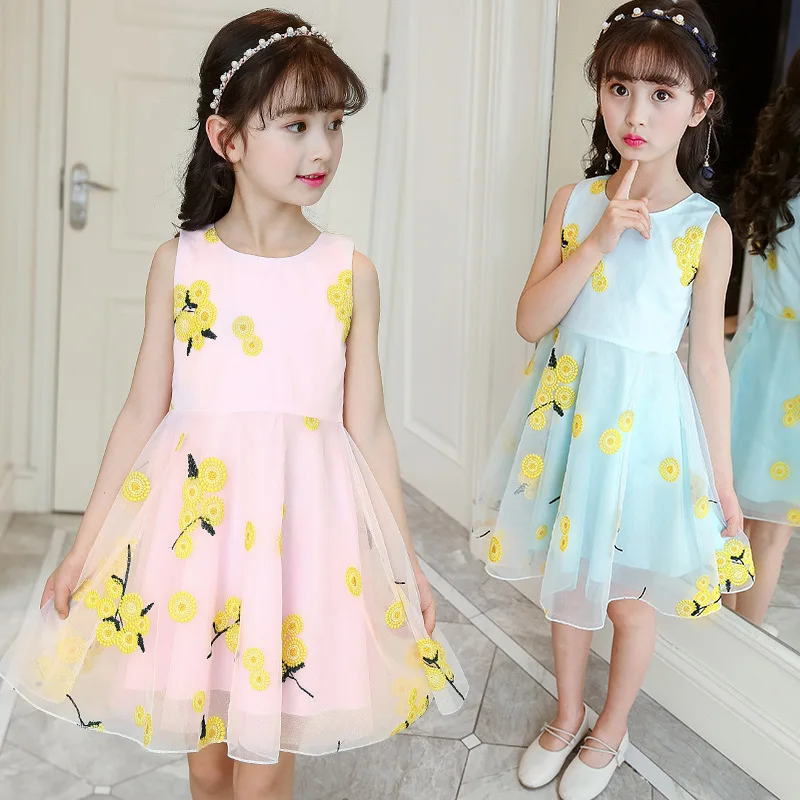 2019 Summer New Girls 'Children's Dress Sunflower Dress Princess Skirt