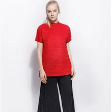 Модная свободная футболка с короткими рукавами, Однотонная футболка с круглым вырезом