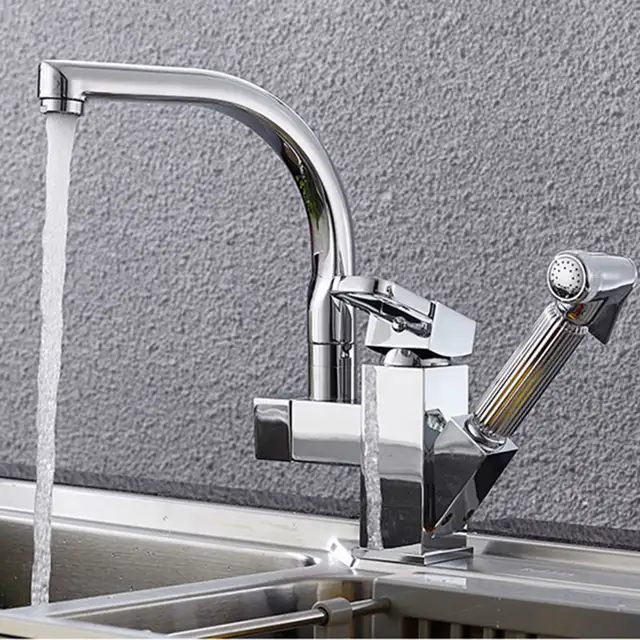 Online Shop Chrome Brass Kitchen Faucet Mixer Cold And Hot Kitchen