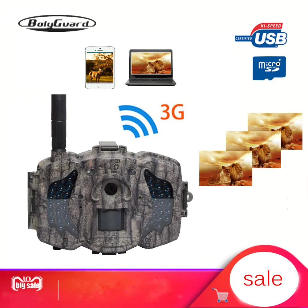 Acheter Bolyguard 3G caméra de jeu de piste de chasse 30MP 1080PH caméra piège Photo sans fil 100ft SMS MMS GPRS caméra sauvage chass image thermique