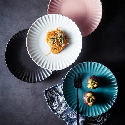 

Fine Steak Plate Western Dish Home Simple Creative Nordic Ceramic Tray ins Tableware Home Matte Plate