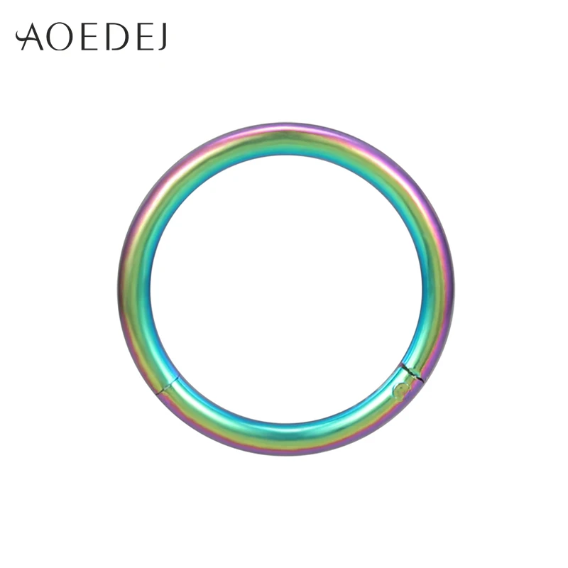 AOEDEJ 1 шт. сегмент из нержавеющей стали кольцо для носа 16 г соска кликер шпилька для уха Спираль пирсинг губ унисекс ювелирные изделия для тела - Окраска металла: Rainbow