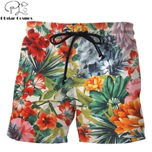 PLstar Cosmos брендовая одежда летние винтажные модные мужские шорты Maui цветы с 3D принтом Мужские/Женские Новые повседневные шорты