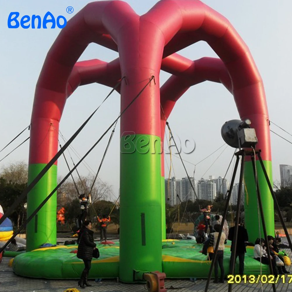 

S014 BENAO Free shipping inflatable Bungee trampoline/,bungee jumping trampoline for sports games