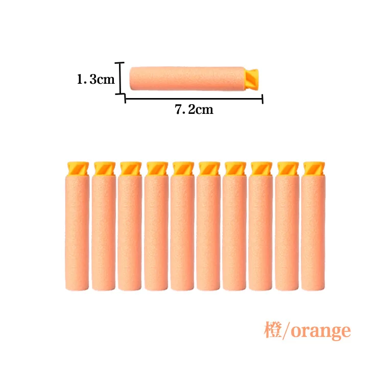 100 шт плоская мягкая голова Торнадо 7,2 см мягкие пули для Nerf игрушечный пистолет заправка игрушка дартс для Nerf бластер винтовка страйкбол - Цвет: Orange