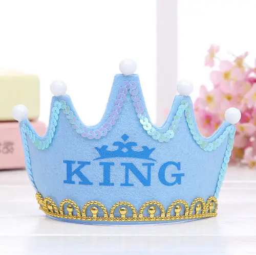 Prince Princess Crown Birthday Party LED Light up Hats Cap Children kids adult