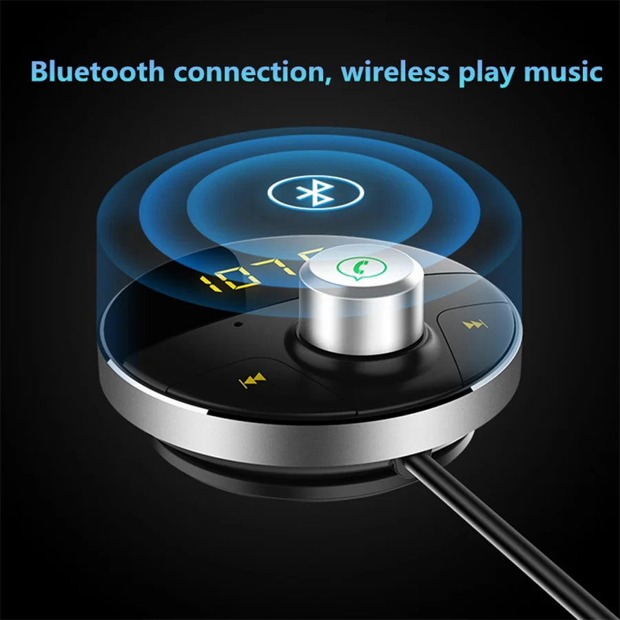 FM трансмиттер автомобильный с поддержкой TF карты и USB флеш