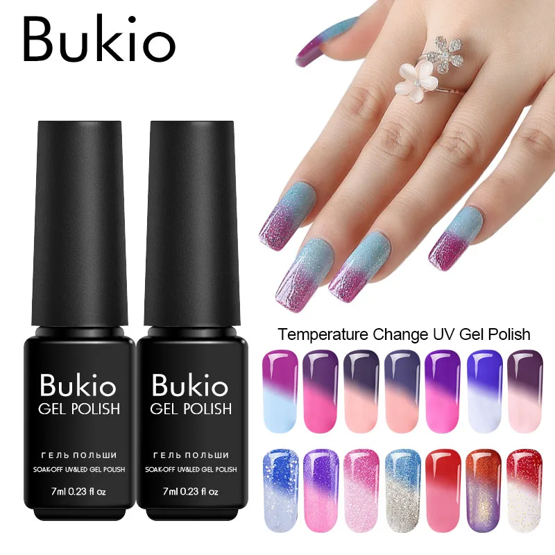 

Bukio Thermal Gel Primer Sale Temperature Change Nail Gel Polish Set Vernis Semi Permanant Uv Led Lamp for Nail Art Supplies