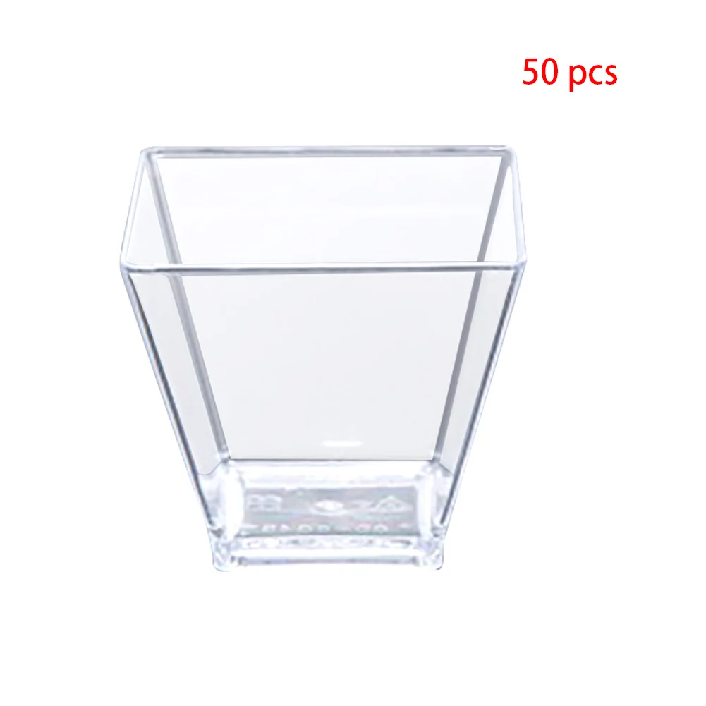 

50 Pcs Parties Dessert Cups Plastic Pudding Durable Restaurant Jelly Mousse Mini Disposable Accessories Bakery Trapezoidal