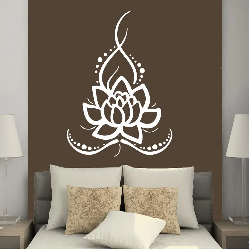 Wall Decals Yoga Lotus Indian Buddha Decal Vinyl Sticker Home Decor Bedroom Interior Design Art Mural Waterproof Decoration B716