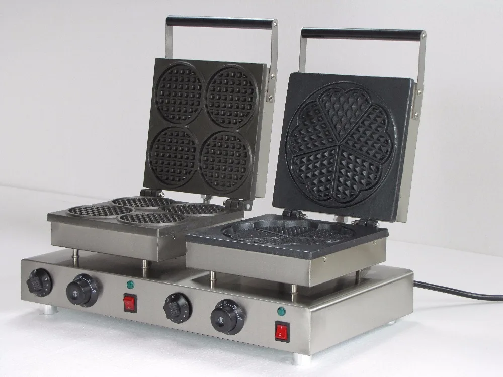 One piece Electric double round belgian waffle bakerin Waffle Makers