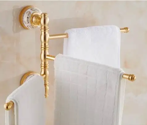

Free Shipping Bathroom Revolve Towel Bar Aluminum Three Tiers Four Tiers Holder Rack Wall Mounted toothbrush tumbler cup holder