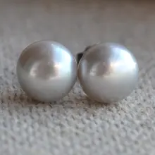 Идеальные ювелирные изделия из настоящего жемчуга, AAA 7,5-8 мм серебристо-серые серьги из пресноводного жемчуга, 925 серебряные ювелирные изделия-гвоздики. Подарок на свадьбу