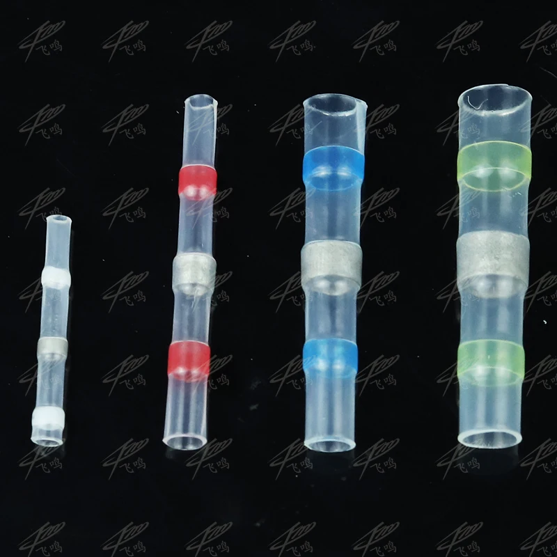 40Pcs Waterproof Solder Seal Heat Shrink Butt Terminals Insulated Electrical Wire Cable Tinned Copper Connectors Kit SST