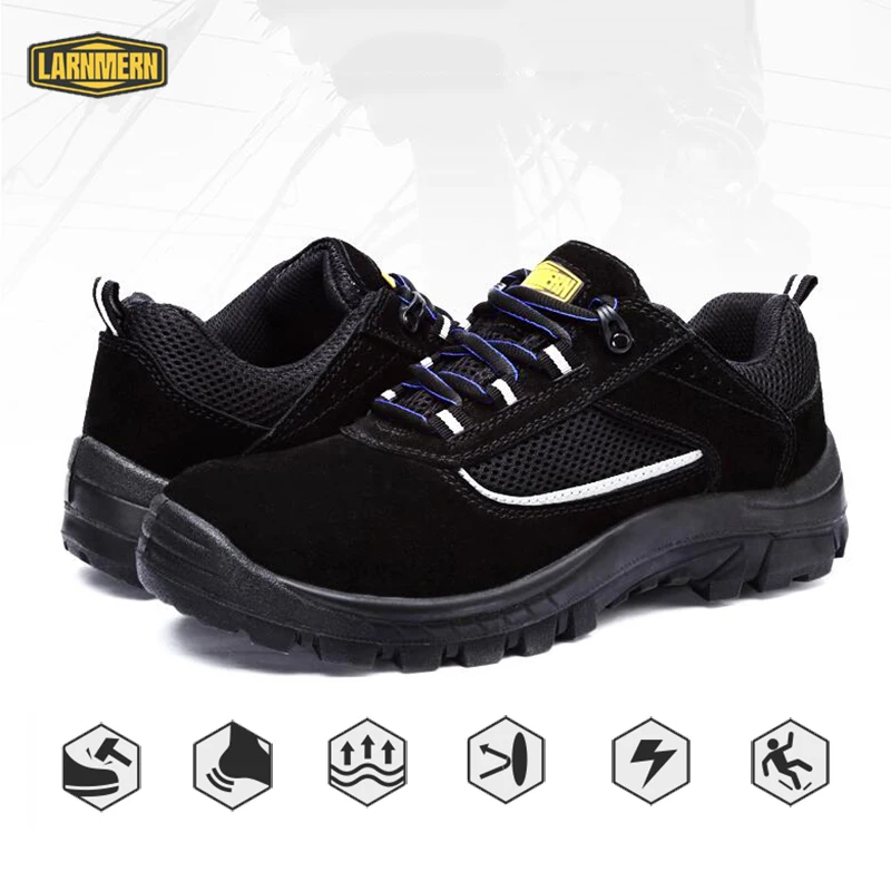 

LARNMERN Mens Work Safety Shoes Steel Toecap Breathable Anti-smashing Non-slip Construction Protective Sneakers