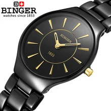 Suisse Binger céramique quartz montre femmes amoureux de la mode style de luxe marque Montres 300 M Résistance À L’eau B8006-4