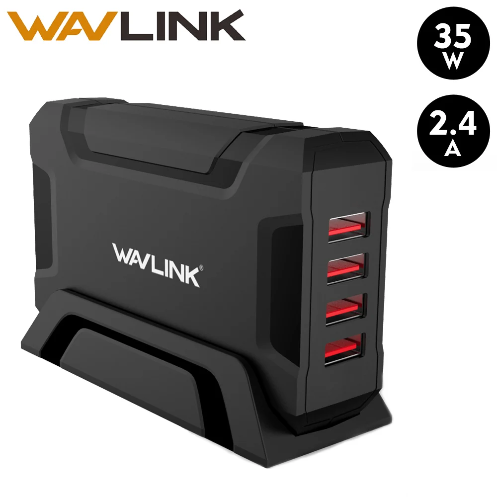 Wavlink, 4 порта, USB зарядное устройство, портативное, для путешествий, USB, настенное зарядное устройство, адаптер, база, зарядное устройство для мобильного телефона, универсальное, для путешествий, для iPhone, samsung