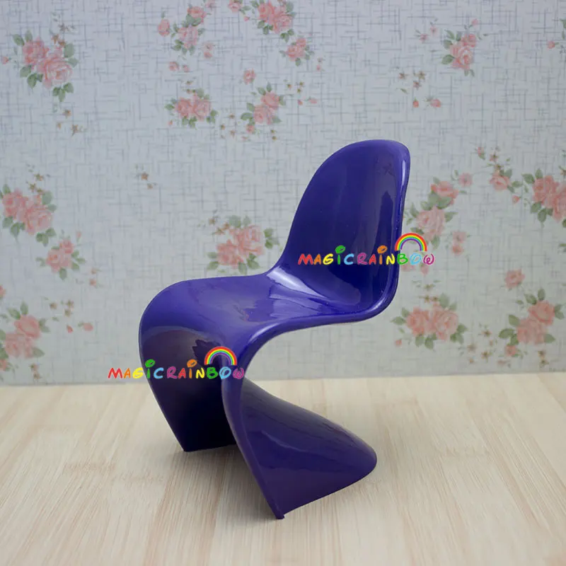 Dolls Plastic Chair Panton Model For Barbie Blythe Dollhouse Miniature 1:6 Furniture Pretend Play