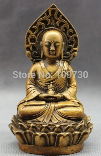 

001987 Chinese Bronze Buddhism Joss TangSeng Ksitigarbha Bodhisattva Monk Seat Statue