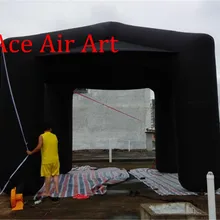 5x5 м большой крест-накрест полный черный Оксфорд надувной 4 ноги квадратный навес палатка, Классическая станция для мероприятий на открытом воздухе с использованием