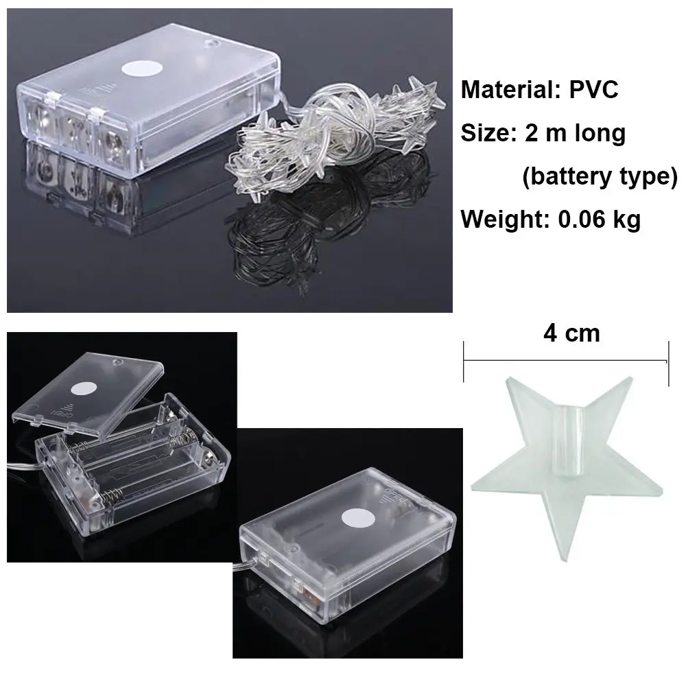 Светодио дный звезды огни Строка пятиконечная звезда огни полный звезд Свадебная вечеринка макета сцены декоративные Батарея раздел 10 м
