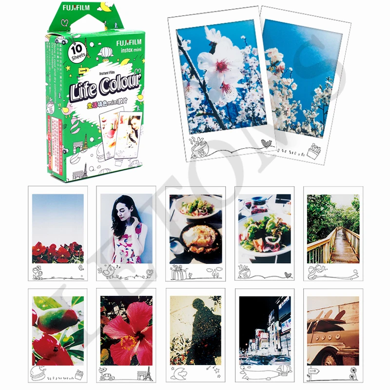 Новинка Fujifilm 10 листов Instax Mini Life Color Instant Film фотобумага для камеры 8 7s 25 50s 90 9 SP 1 2|color