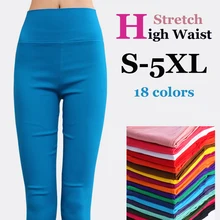 {Guoran} женские эластичные хлопковые леггинсы 18 ярких цветов, женские узкие брюки с высокой талией размера плюс S-6XL, женские обтягивающие брюки