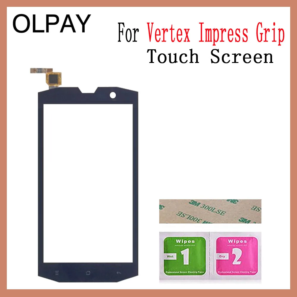 OLPAY 5," для Vertex Impress Grip сенсорный экран стекло дигитайзер панель объектив сенсор стекло Бесплатный клей и салфетки