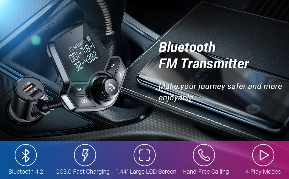 KORSEED Bluetooth Комплект двойной USB ЖК AUX Автомобильный Mp3 плеер fm-передатчик модулятор QC3.0 быстрое зарядное устройство беспроводной громкой связи Carkit