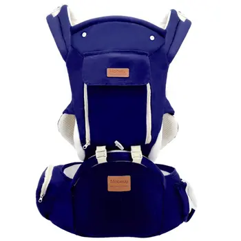 

360° Ergonomic Baby Carrier with Hip Seat for All Seasons (gark blue)