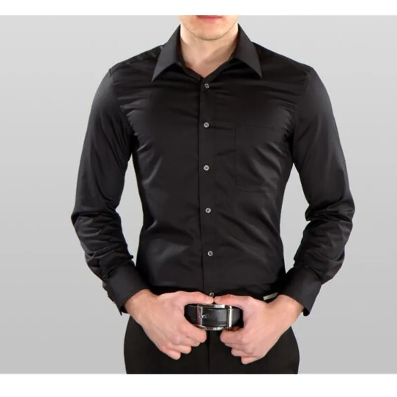 Новые мужские самосовершенствование non-iron футболка с длинными рукавами Мужская Профессиональный платье Бизнес Повседневная рубашка