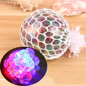

Flash Glowing Squishy Mesh Grape Ball Autism Squeeze Anti Stress Reliever Toys