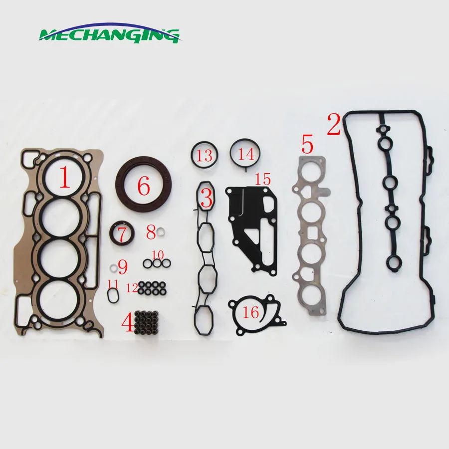 

HR16DE For NISSAN MICRA TIIDA BLUEBIRD SYLPHY 1.6L Metal Engine Gasket Engine Rebuild Kits Engine Parts 10101-EE027