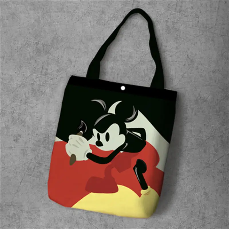 Disney сумки высокой емкости мультфильм Микки Маус Холщовая Сумка шоппер для плеча хозяйственная сумка Минни Маус - Цвет: 2