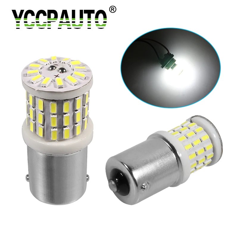 

YCCPAUTO 2Pcs 1156 BA15S P21W LED Bulbs 3014 LED Car Light Ceramics Auto Parking Reverse Lamp DRL Pure White 6000K 12V 24V