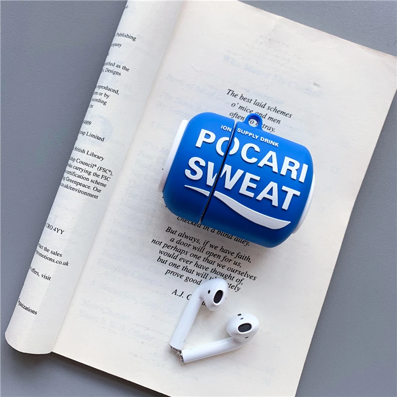 Япония 3D бутылка для напитков pocari пот чехол для Airpods 2 1 Забавный противоударный чехол беспроводной Bluetooth наушники силиконовый мягкий чехол