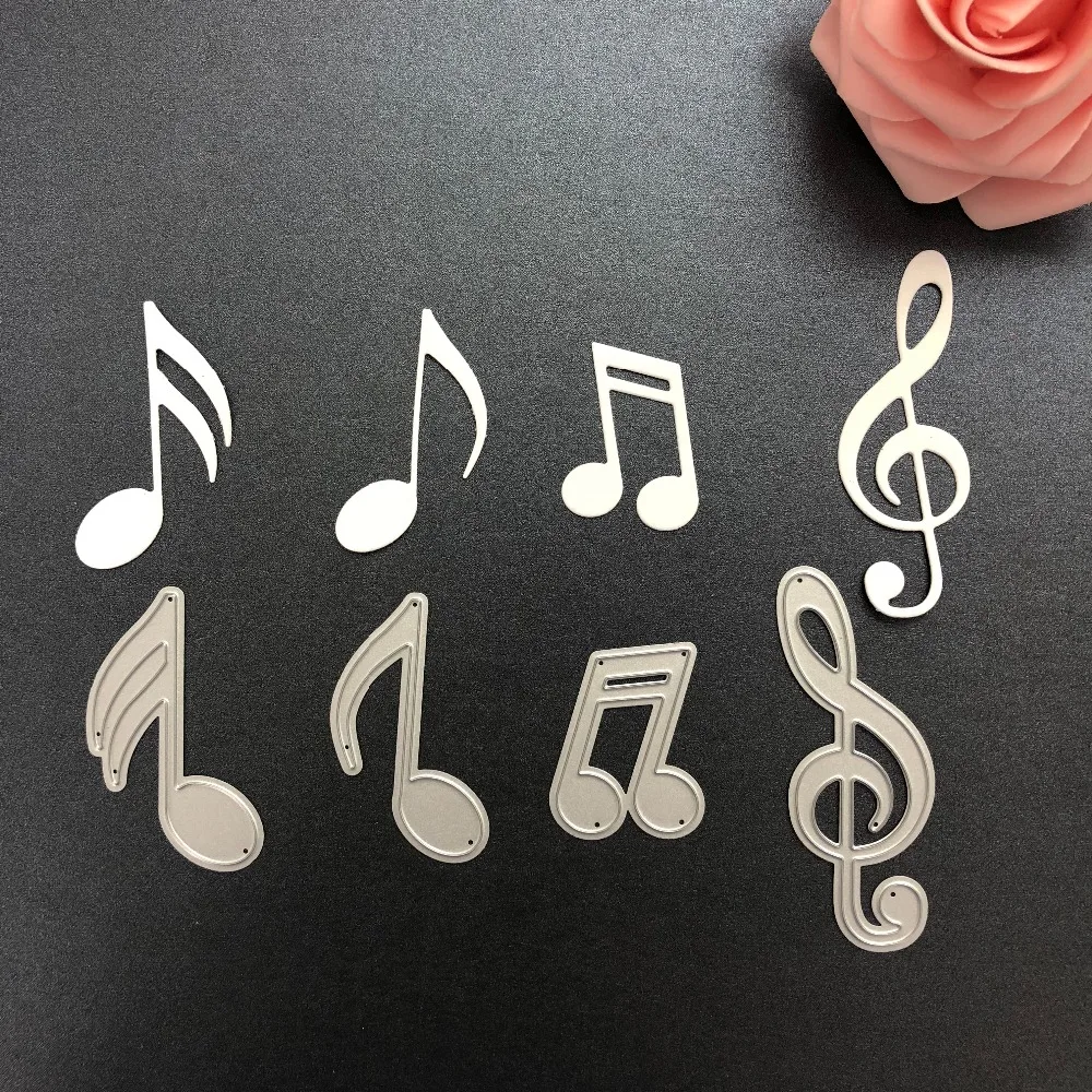 

Happymems 4 Different Muscial Note Cutting Dies Card Making Embellishments For Scrapbooking Home Decoration Cutiing Dies