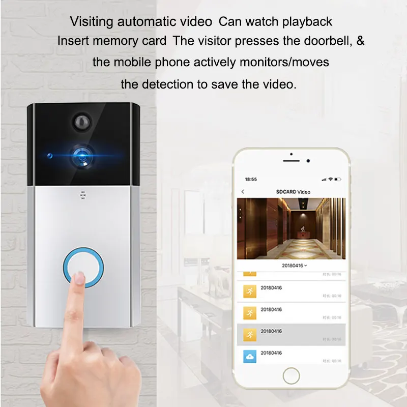 Smart Doorbell IP Video WIFI wireless doorbell Intercom Door Phone With Camera For Apartments IR Alarm Wireless Security Camera
