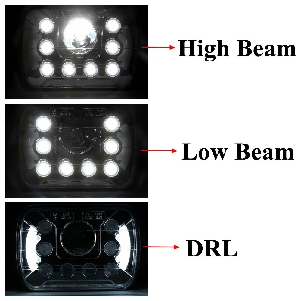 7x" 5x7" Квадратный светодиодный фара DRL Замена мотоциклетная фара для Jeep Cherokee GMC грузовик H6014 H6052